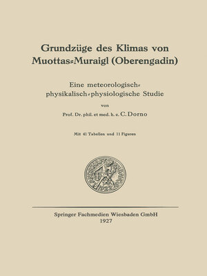 cover image of Grundzüge des Klimas von Muottas-Muraigl (Oberengadin)